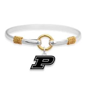 Purdue Boiler Makers Two Tone Wire Bangle Bracelet