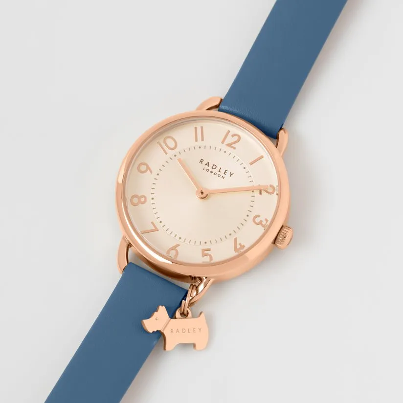 Radley Cornflower Blue Leather Strap Ladies Watch RY21468