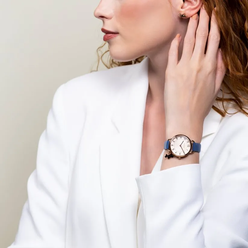Radley Cornflower Blue Leather Strap Ladies Watch RY21468