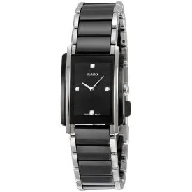 Rado Integral Quartz Black Dial Black Ceramic Ladies Watch R20613712
