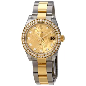 Rolex Datejust 31 Champagne Jubilee Diamond Dial Ladies Steel and 18kt Yellow Gold Oyster Watch 178383CJDO