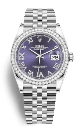 Rolex Datejust 36 Aubergine Diamond Dial Automatic Unisex Jubilee Watch 126284AURDJ