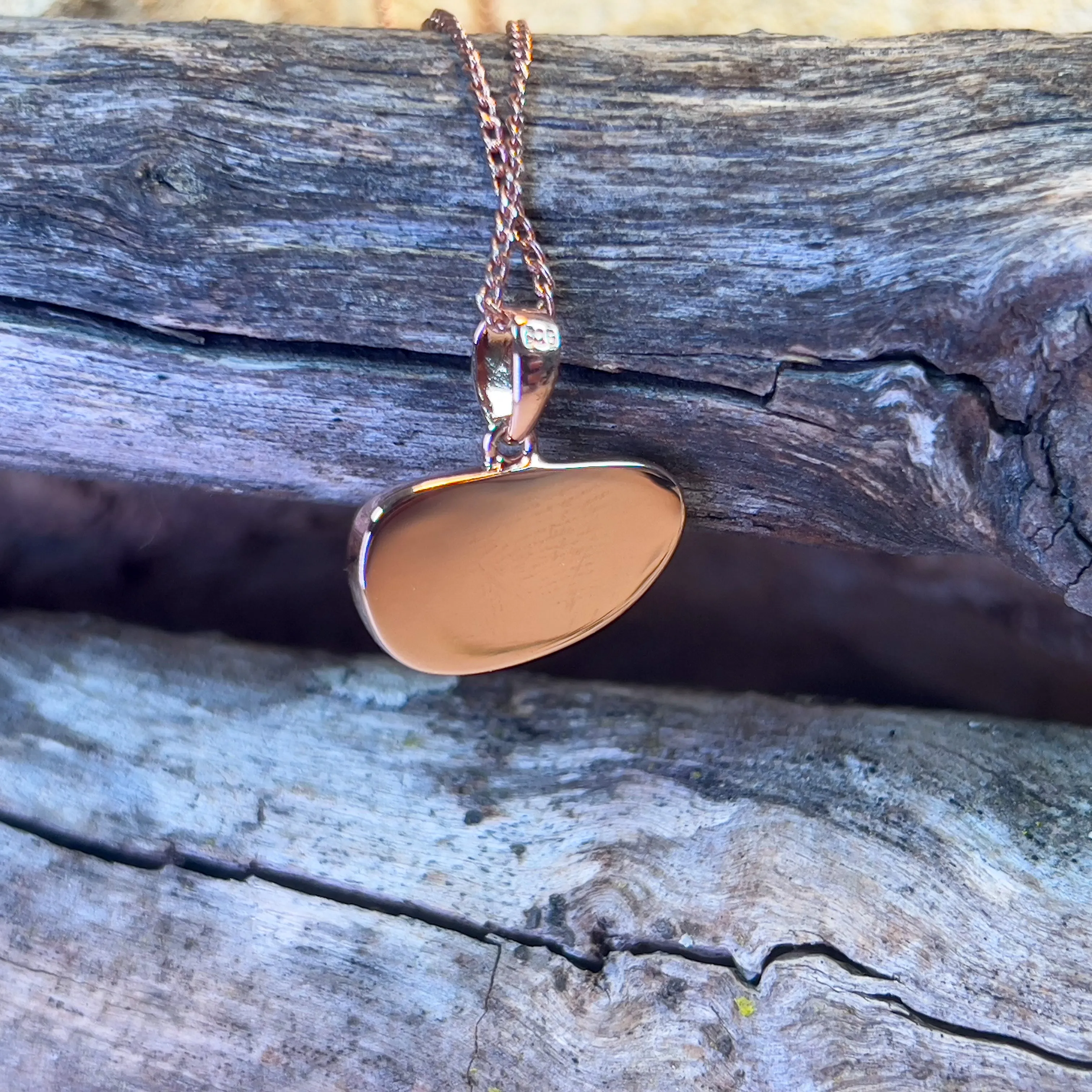 Rose Gold plated Sterling Silver bezel set Light Opal 2.05ct pendant