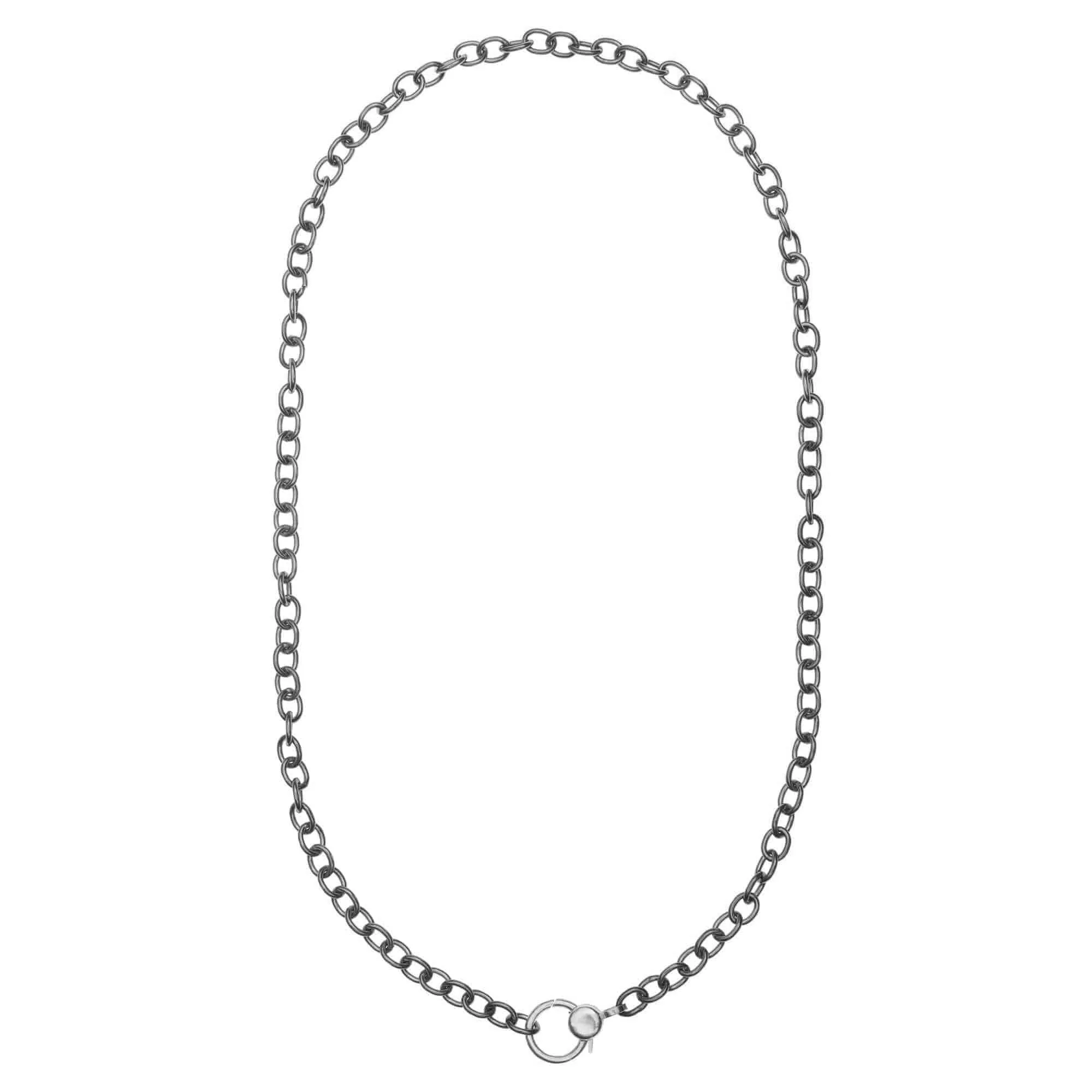 Round link chain large gold lock SLV-W14