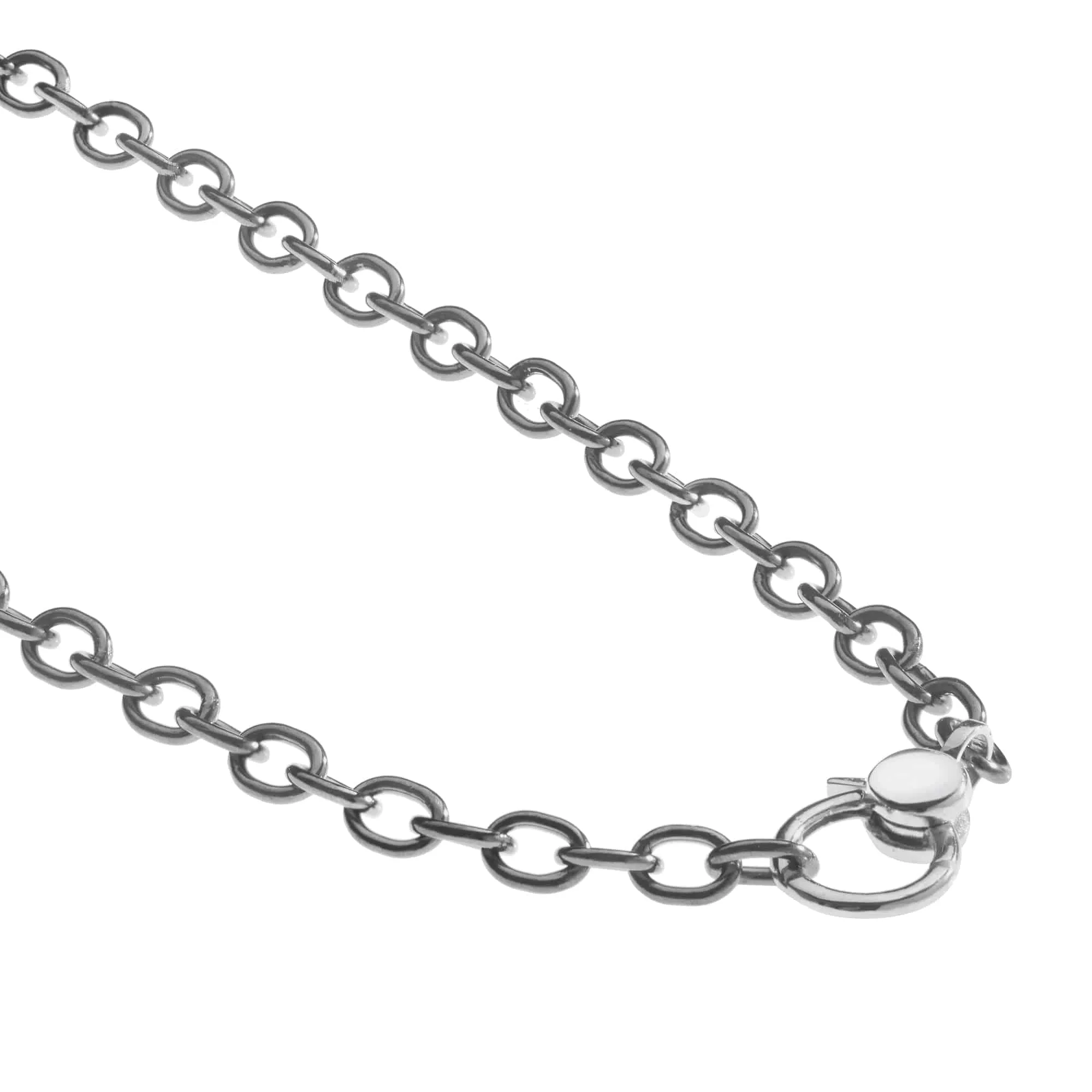 Round link chain large gold lock SLV-W14