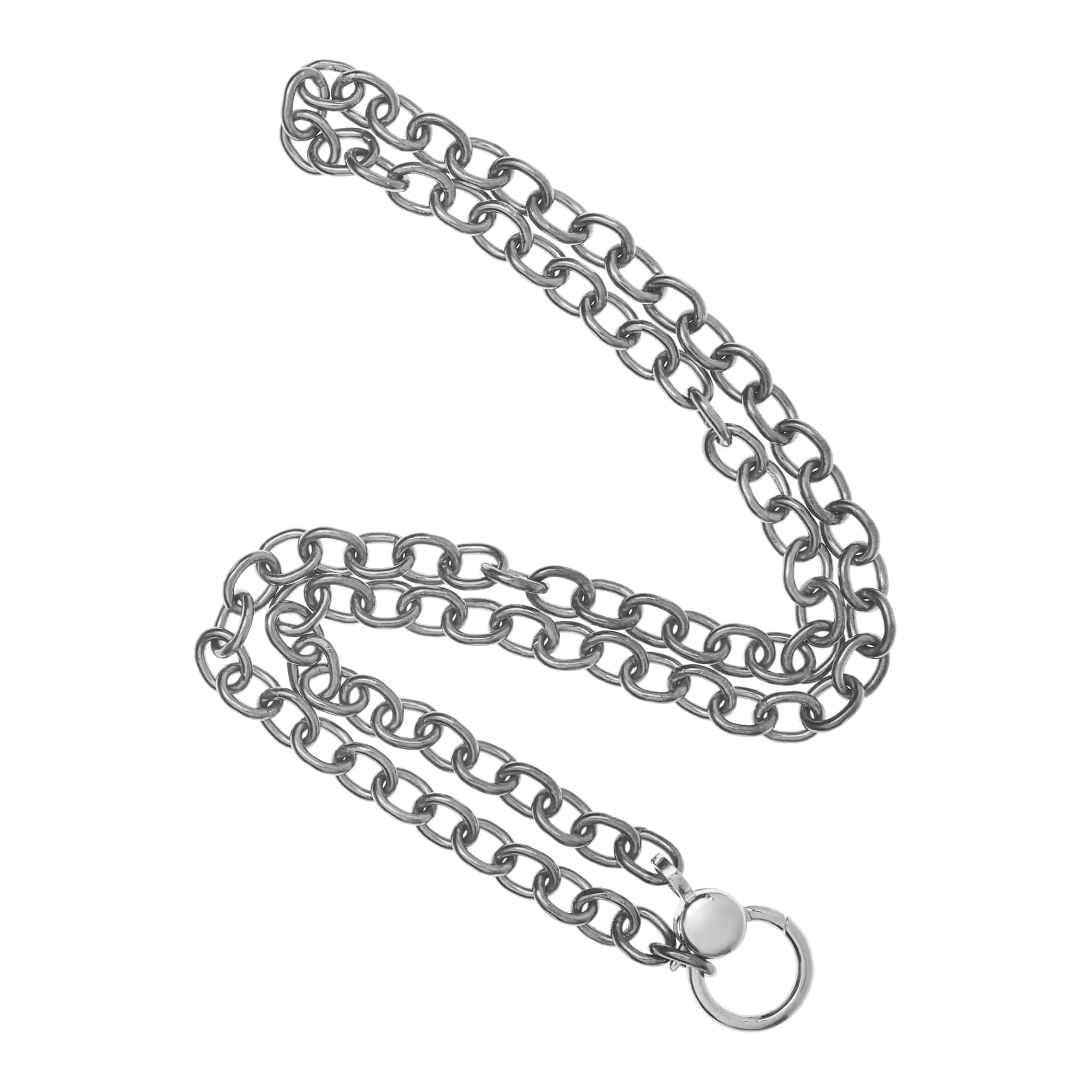 Round link chain large gold lock SLV-W14