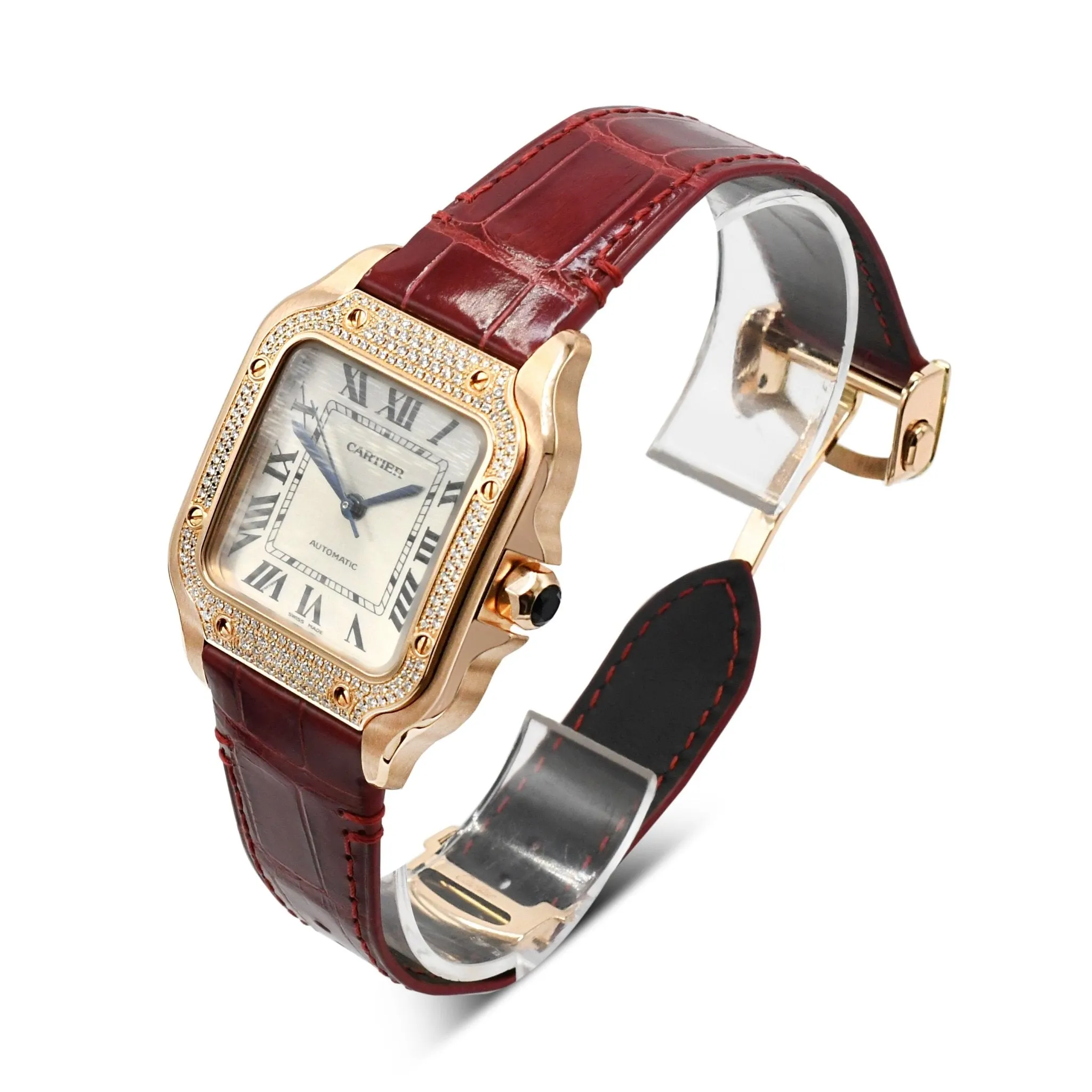Santos de Cartier Watch, Medium Model, Mechanical - 18ct Rose Gold