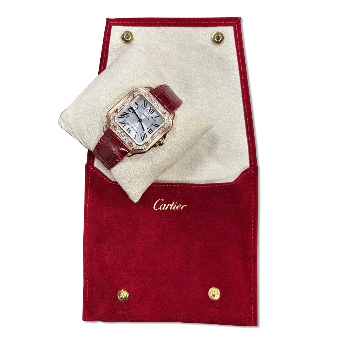 Santos de Cartier Watch, Medium Model, Mechanical - 18ct Rose Gold