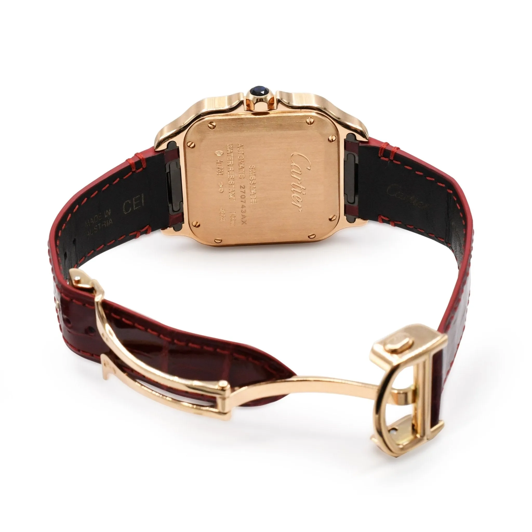 Santos de Cartier Watch, Medium Model, Mechanical - 18ct Rose Gold