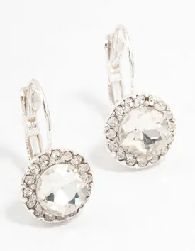 Silver  Continental  Bohemia Czech Crystal Halo Stud Earrings