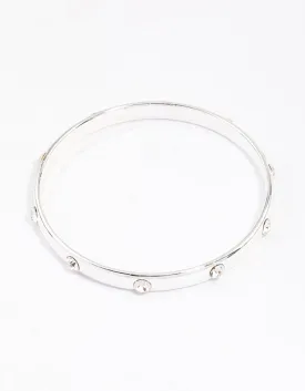 Silver Diamante Inlay Bangle & Polishing Set