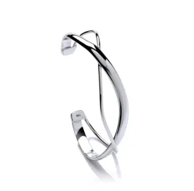 Silver Pretty Ribbon Cuff Bangle