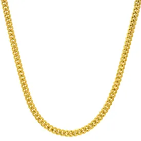Solid 14K Yellow Gold 5mm Miami Cuban Chain Necklace with Lobster Lock