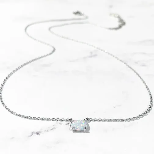 Sparkling Opal Jewel Dainty Necklace (ROSE GOLD, GOLD or SILVER)