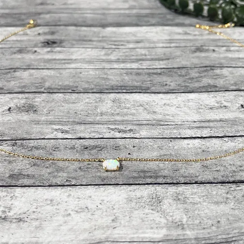 Sparkling Opal Jewel Dainty Necklace (ROSE GOLD, GOLD or SILVER)