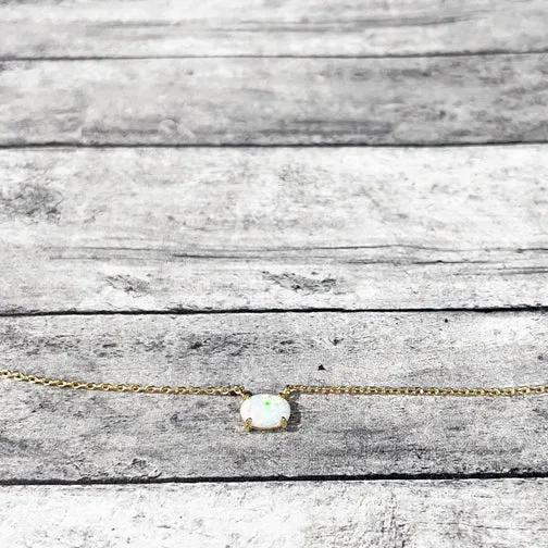 Sparkling Opal Jewel Dainty Necklace (ROSE GOLD, GOLD or SILVER)