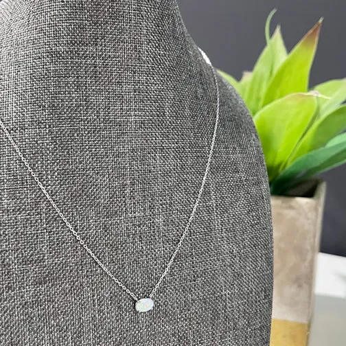 Sparkling Opal Jewel Dainty Necklace (ROSE GOLD, GOLD or SILVER)