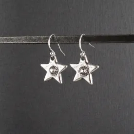 Sparkling Silver Stars Earrings