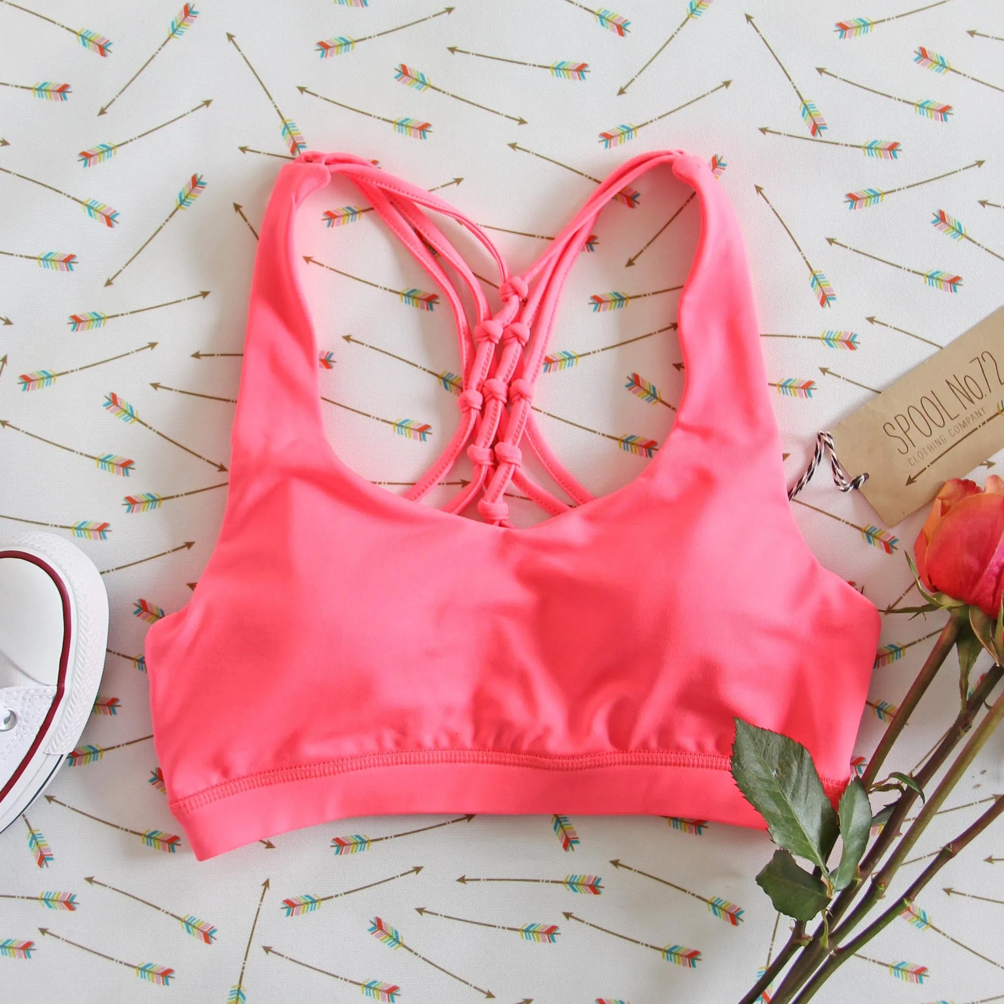 Spool Active Braided Sports Bra in Pink