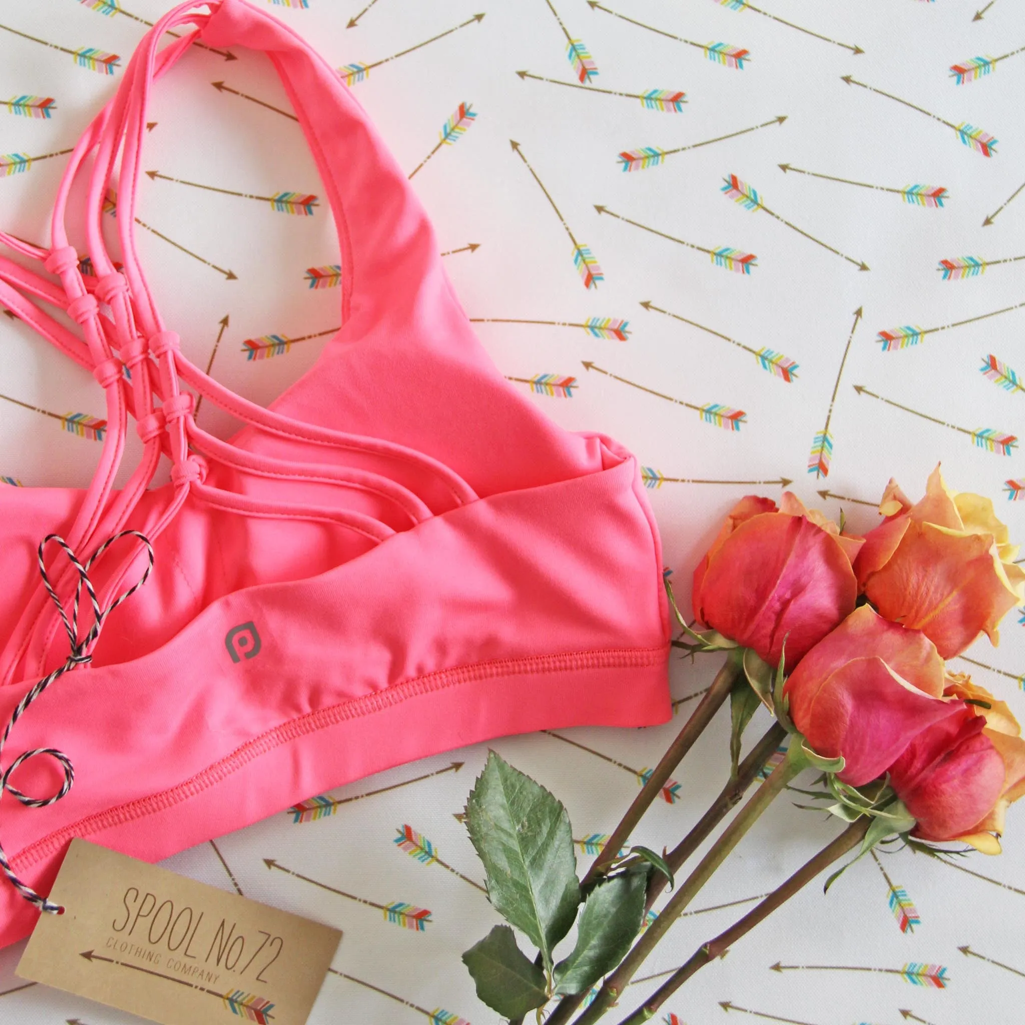 Spool Active Braided Sports Bra in Pink
