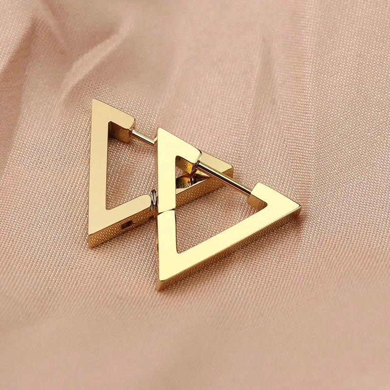 Stainless Steel 3 Color Mini Geometric Earrings