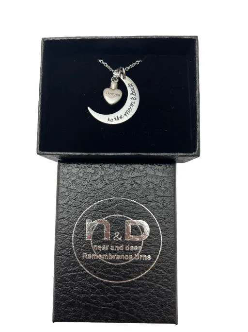 Stainless Steel Pendant necklace, I Love You to the Moon & Back