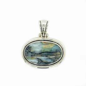 Sterling Silver & Peruvian Andean Opal Oval Pendant