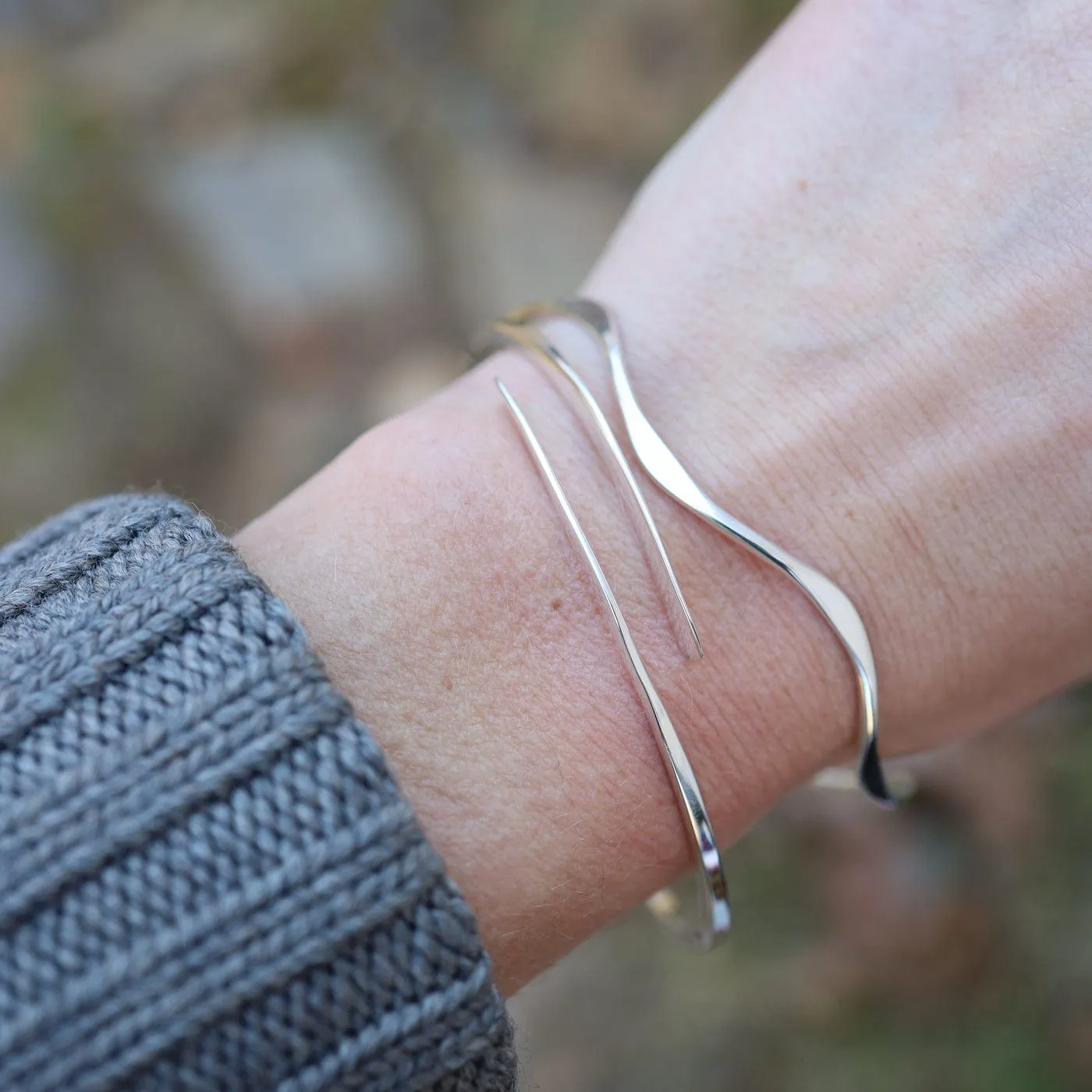 Sterling Silver Coil Bangle Bracelet