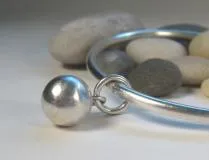 Sterling Silver Mooring Ball on Sterling Silver Bangle Bracelet
