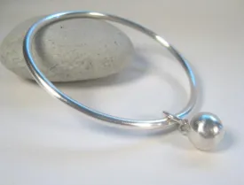 Sterling Silver Mooring Ball on Sterling Silver Bangle Bracelet