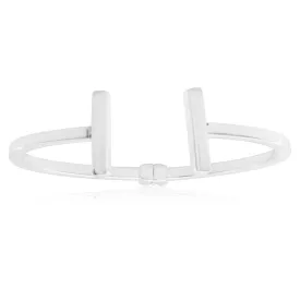 Sterling Silver Plain T-Bar Torque Bangle