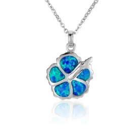 Sterling Silver Sunrise Shell Pendantwith Opal Inlay
