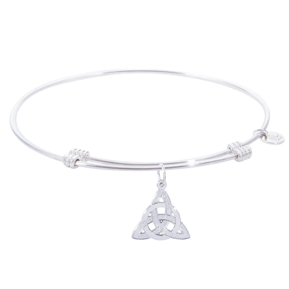 Sterling Silver Tranquil Bangle Bracelet With Celtic Circle Of Life Charm