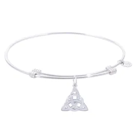 Sterling Silver Tranquil Bangle Bracelet With Celtic Circle Of Life Charm