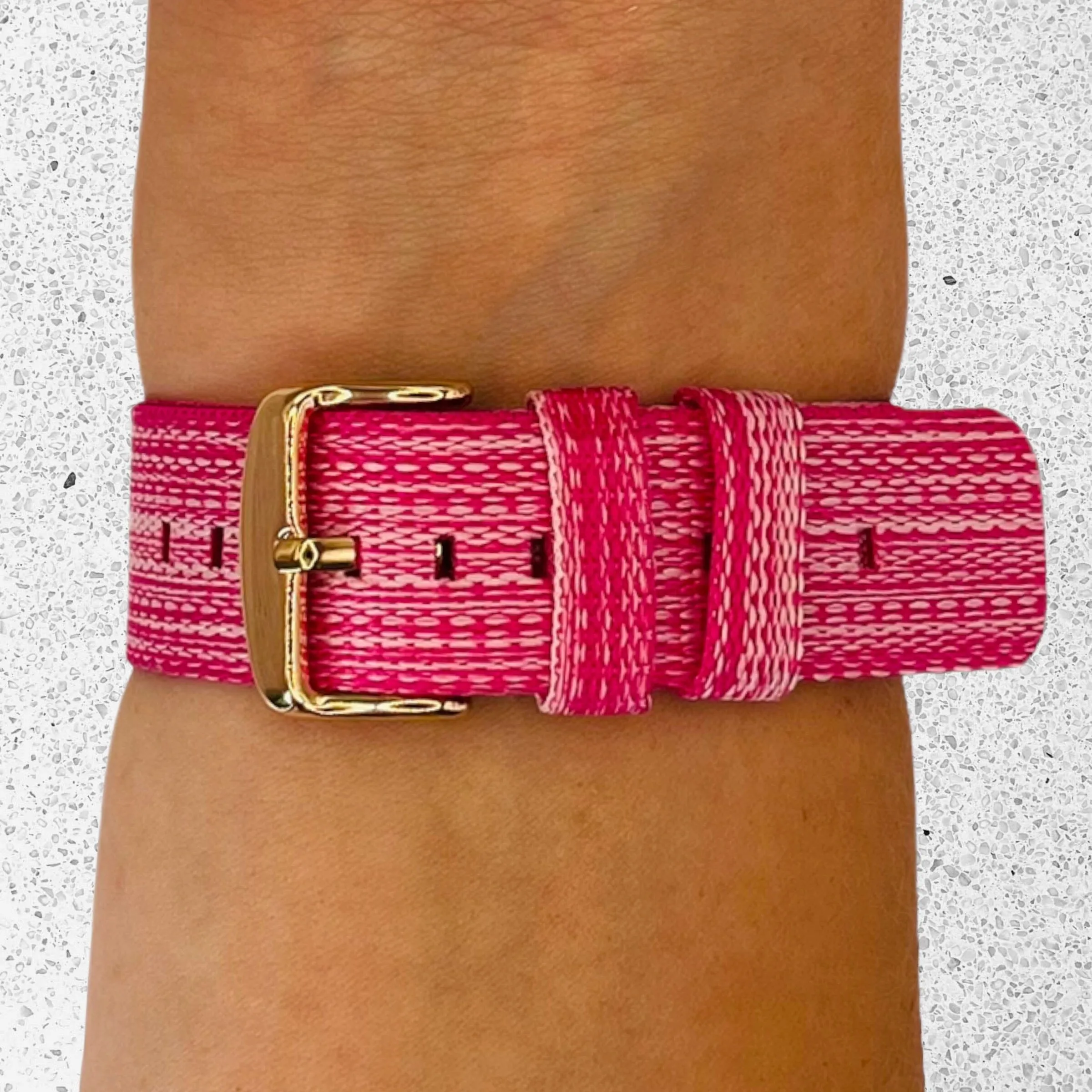 Stylish Canvas Watch Straps Compatible with Ticwatch C2 Rose Gold & C2  Rose Gold
