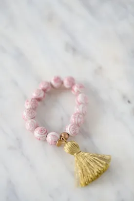 The Barre Tassel Bracelet in Pink