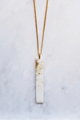 Tinh 16K Gold-Plated Brass Buffalo Horn Minimalist Bar Pendant Necklace
