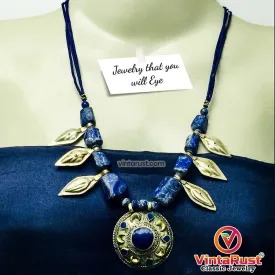 Tribal Lapis Stone Beaded Vintage Necklace, NLGT-02