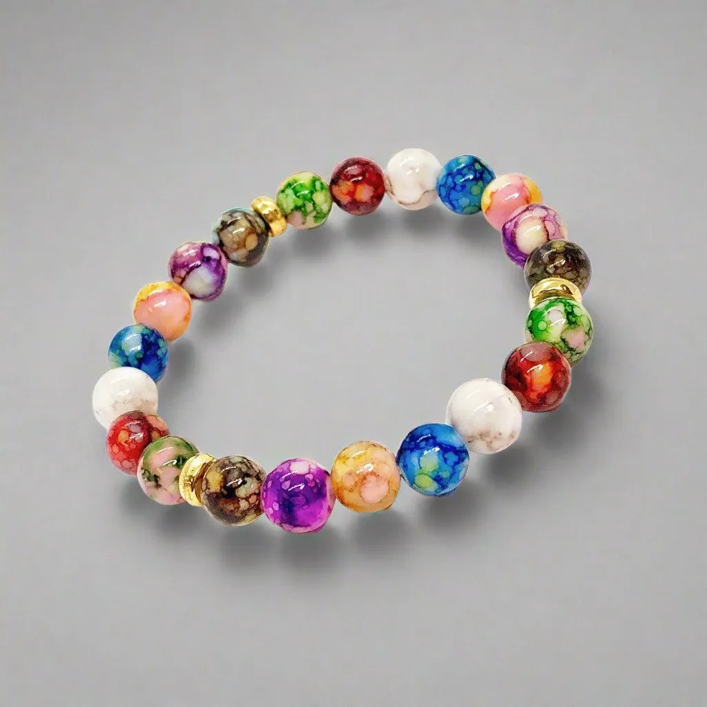 Triple Chakras Beaded Stretch Bracelet for Woman or Men