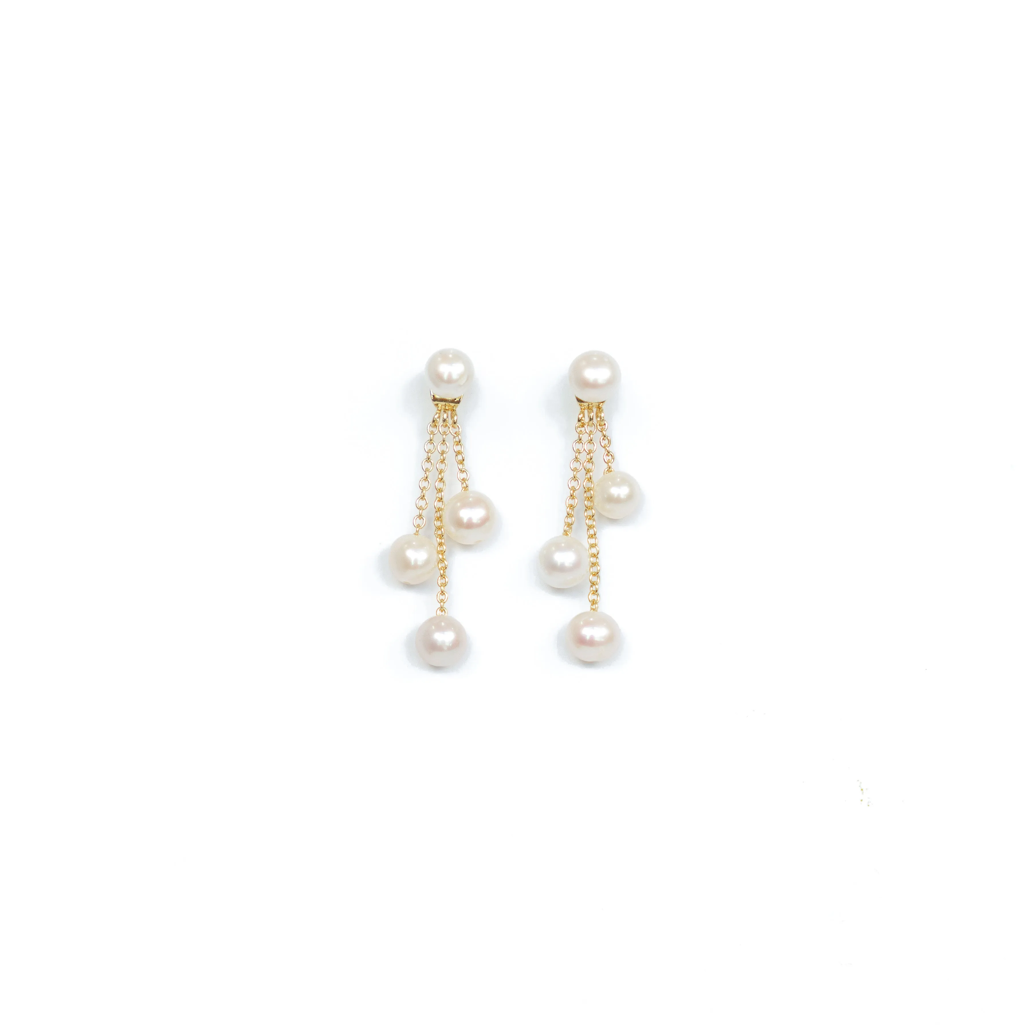 Triple Drop Pearl Earrings