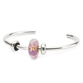 Trollbeads 925 Soft Sunrise Bangle S Sea Anemone Glass Bead Sterling Silver Bracelet -TAGBO-00232