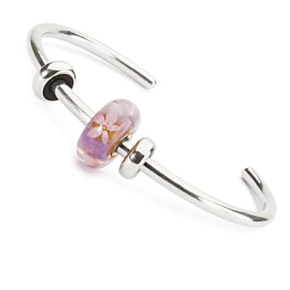 Trollbeads 925 Soft Sunrise Bangle S Sea Anemone Glass Bead Sterling Silver Bracelet -TAGBO-00232