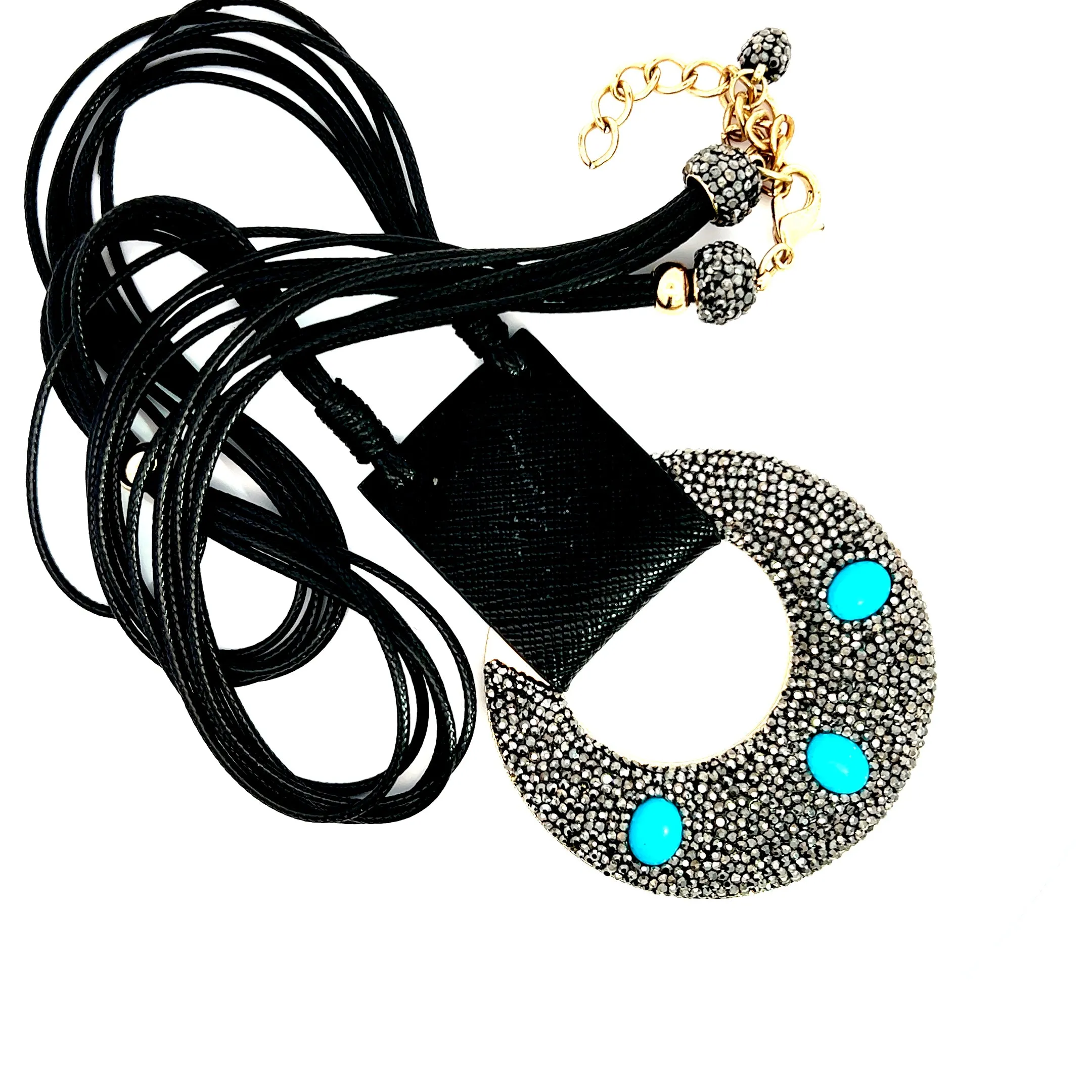 Turquoise Delights Leather Statement Necklace