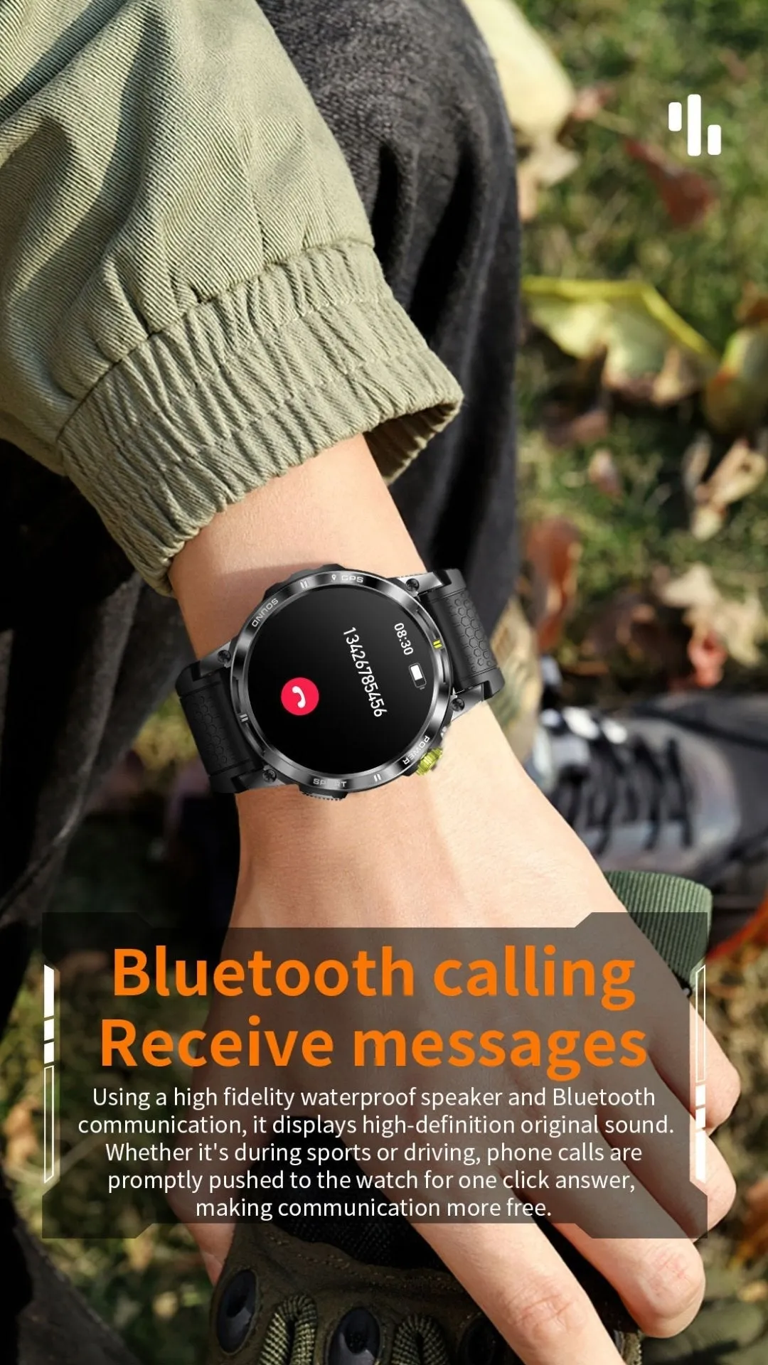 TUTT NX18 Pro GPS AMOLED Metal Rugged Smart Watch | Compass | IP68 Waterproof | Exercise | Long Battery 128MB Memory Reloj 2 Straps | Always On Display Option
