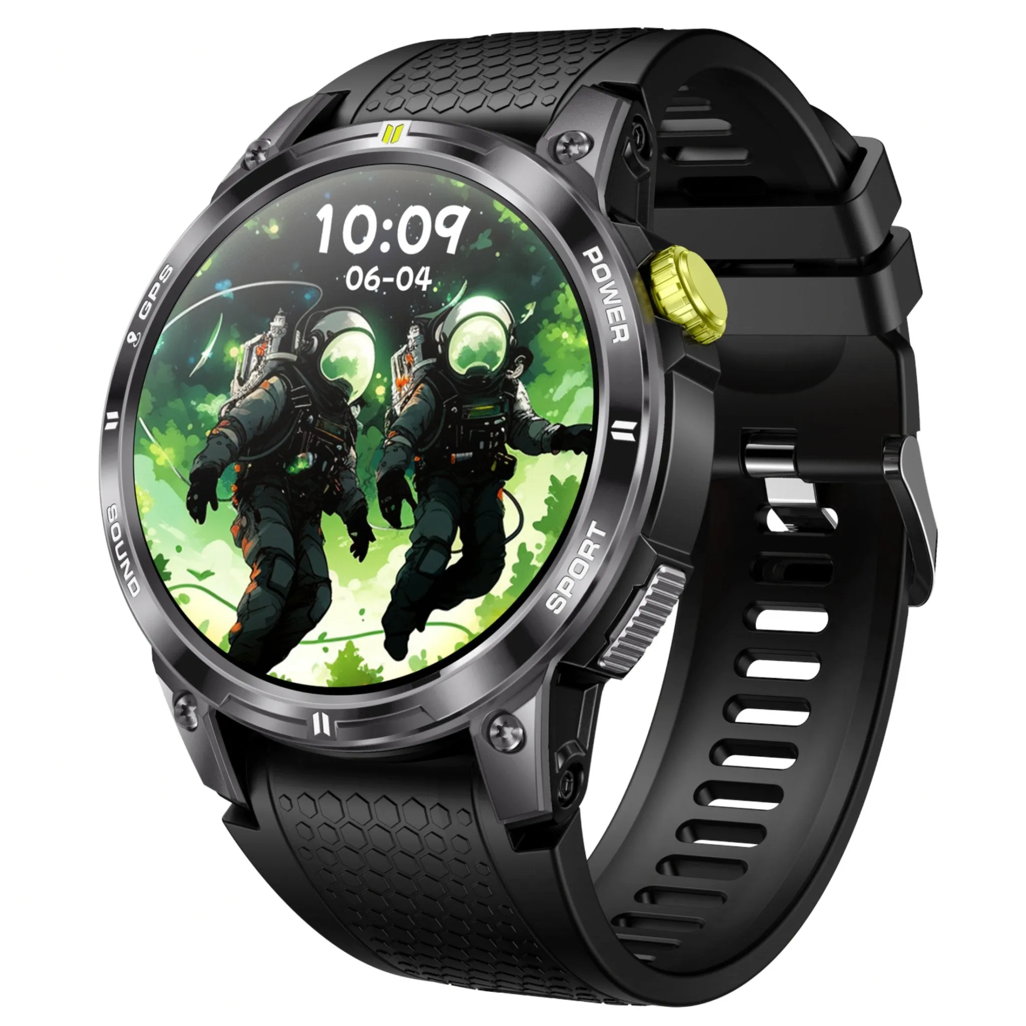 TUTT NX18 Pro GPS AMOLED Metal Rugged Smart Watch | Compass | IP68 Waterproof | Exercise | Long Battery 128MB Memory Reloj 2 Straps | Always On Display Option