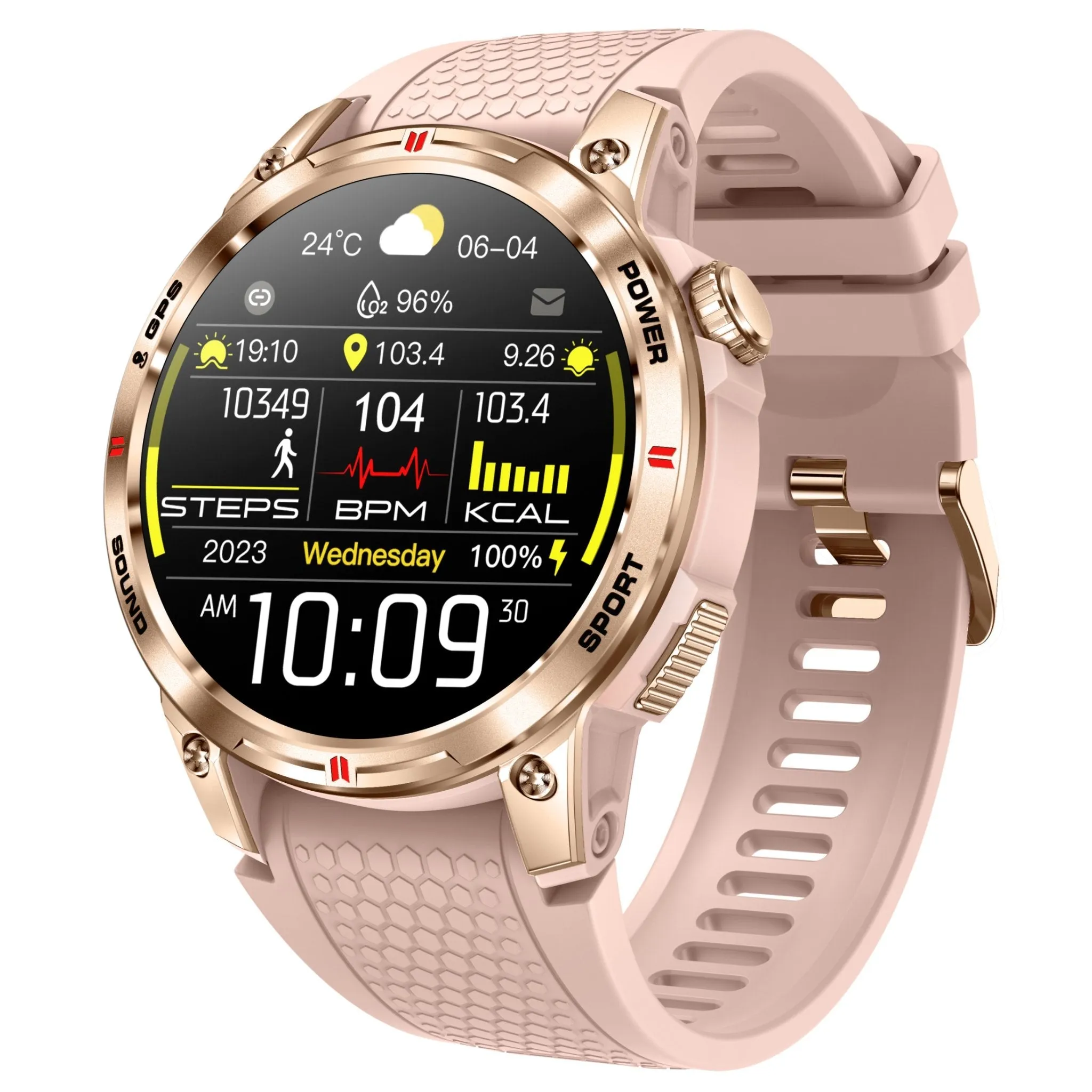 TUTT NX18 Pro GPS AMOLED Metal Rugged Smart Watch | Compass | IP68 Waterproof | Exercise | Long Battery 128MB Memory Reloj 2 Straps | Always On Display Option