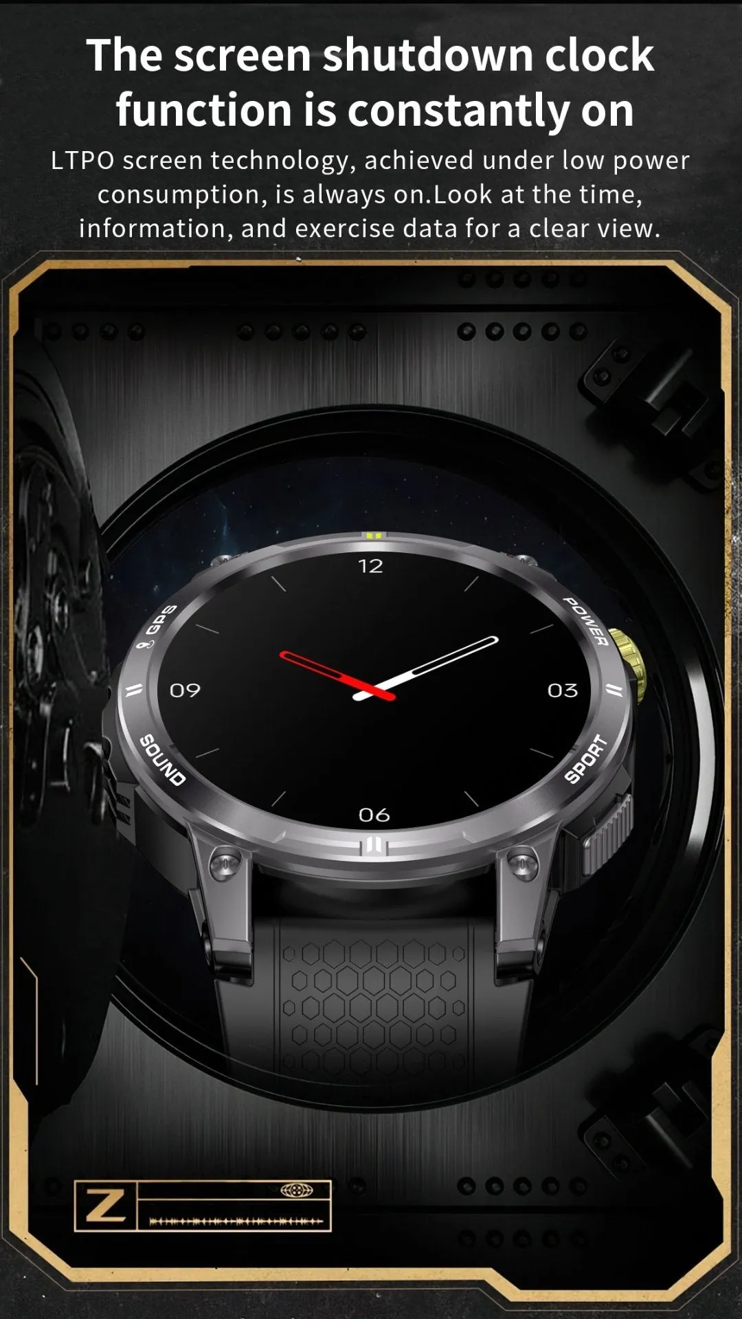 TUTT NX18 Pro GPS AMOLED Metal Rugged Smart Watch | Compass | IP68 Waterproof | Exercise | Long Battery 128MB Memory Reloj 2 Straps | Always On Display Option