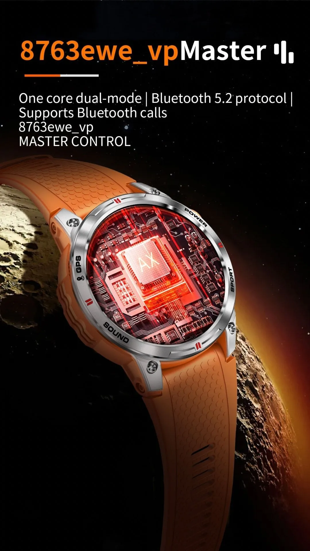 TUTT NX18 Pro GPS AMOLED Metal Rugged Smart Watch | Compass | IP68 Waterproof | Exercise | Long Battery 128MB Memory Reloj 2 Straps | Always On Display Option