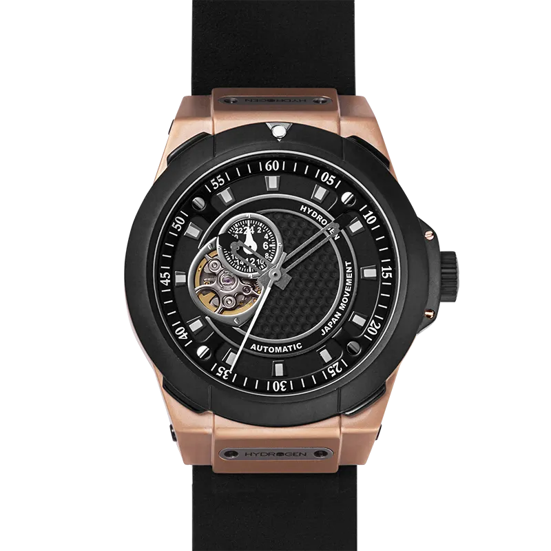 Vento Luxe Black and Rose Gold Watch