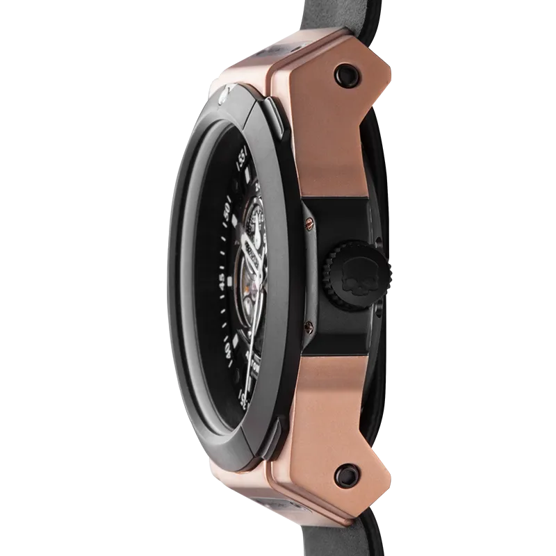 Vento Luxe Black and Rose Gold Watch